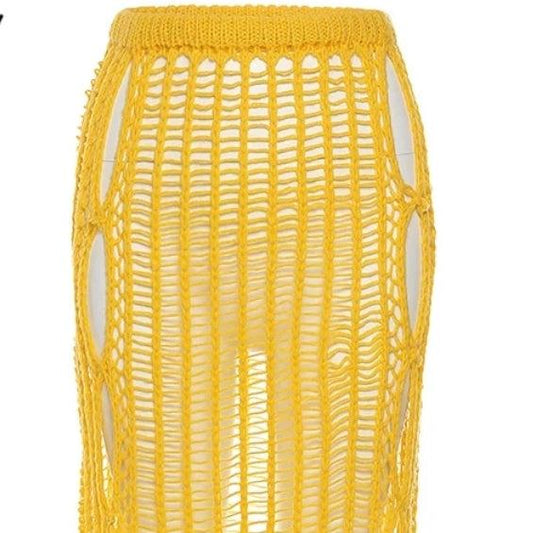 Summer Yellow Net Skirt